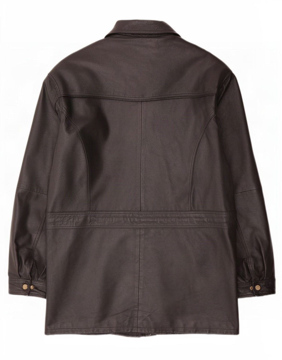 Vintage Mens Sherpa Leather Coat UK 44 2XL Black