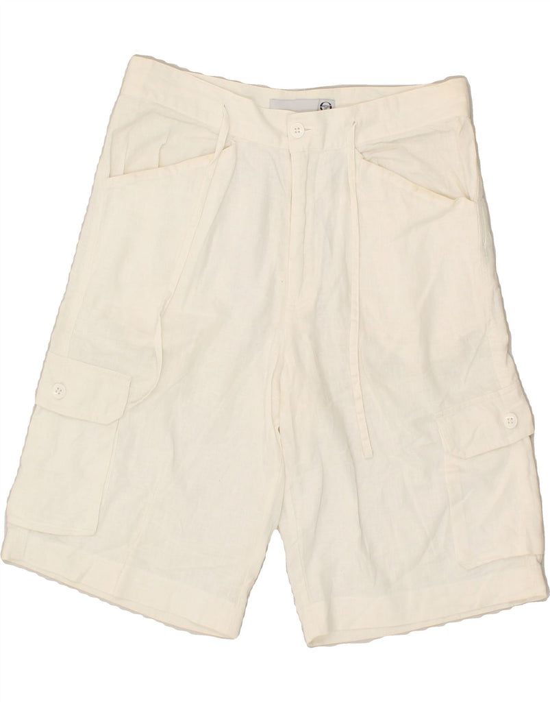 SERGIO TACCHINI Womens Cargo Shorts IT 44 Medium W30  White | Vintage Sergio Tacchini | Thrift | Second-Hand Sergio Tacchini | Used Clothing | Messina Hembry 