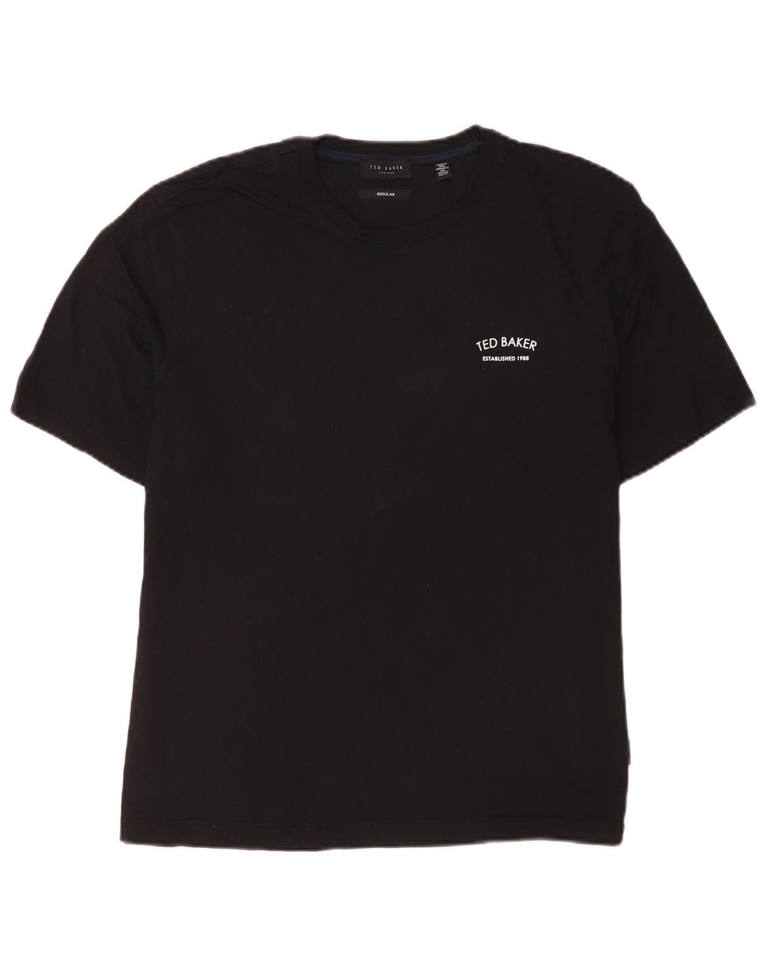 Ted Baker Mens Regular T-Shirt Top Medium Black Cotton