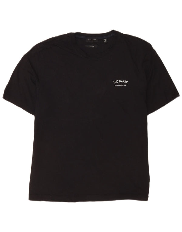 Ted Baker Mens Regular T-Shirt Top Medium Black Cotton