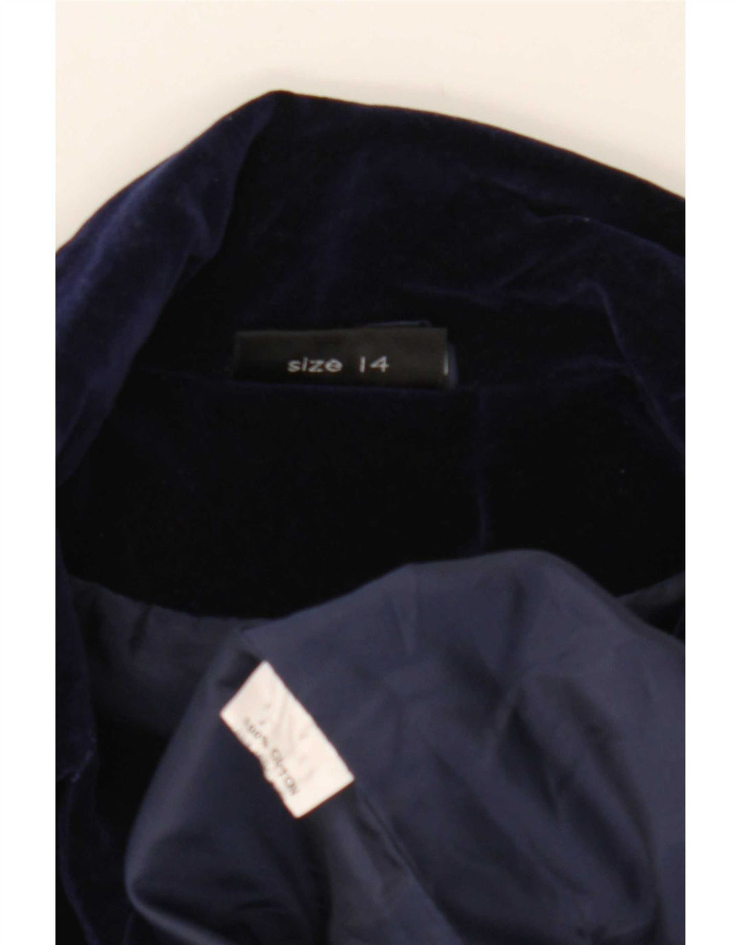 Vintage Womens 1 Button Blazer Jacket UK 14 Medium Navy Blue Cotton