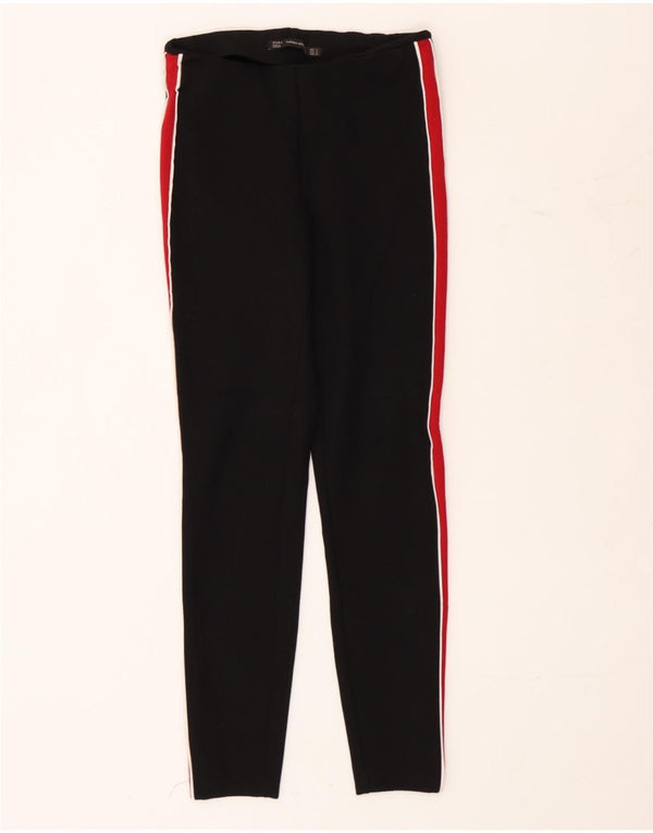 Zara Womens Trafaluc Leggings UK 8 Small  Black Striped