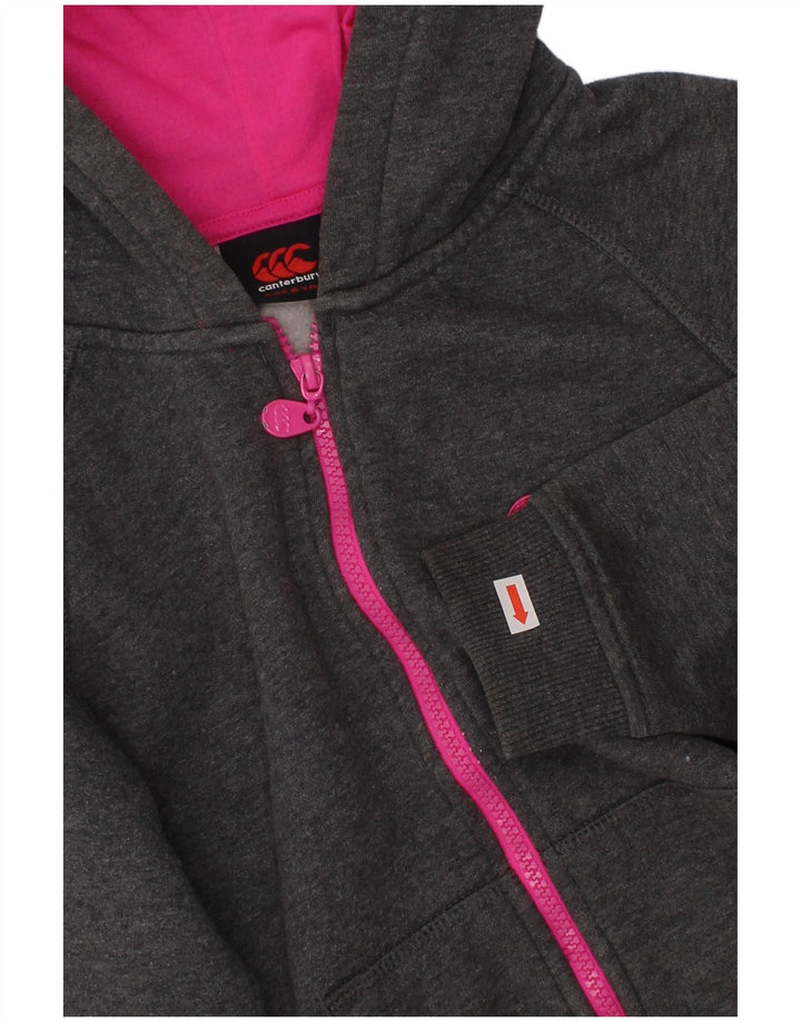 CANTERBURY Girls Zip Hoodie Sweater 7-8 Years Grey