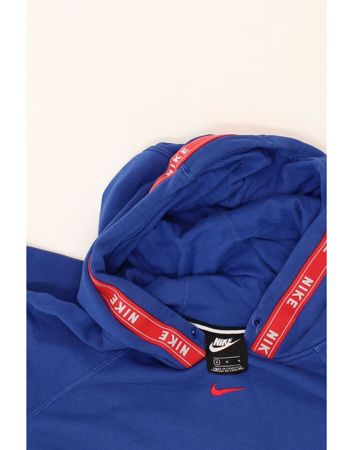 NIKE Womens Graphic Oversized Hoodie Jumper UK 14 Medium Blue Cotton Vintage Nike and Second-Hand Nike from Messina Hembry 