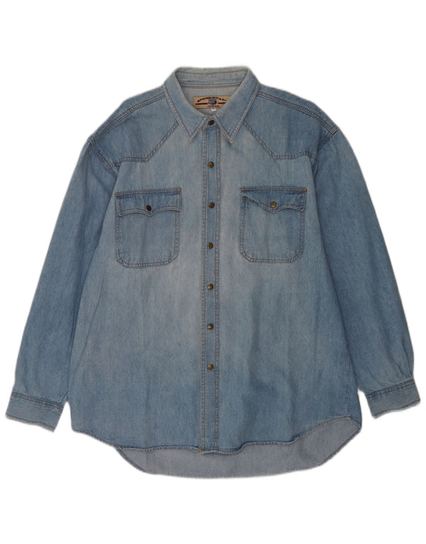 Brandon & C Mens Denim Shirt XL Blue Cotton