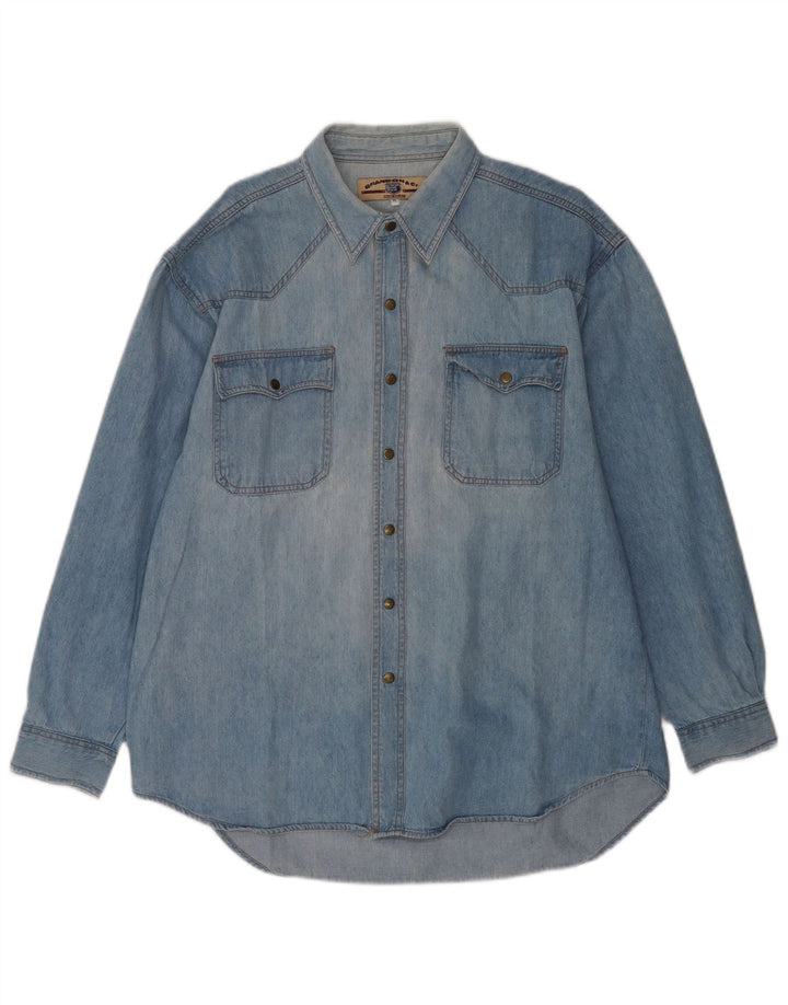 Brandon & C Mens Denim Shirt XL Blue Cotton