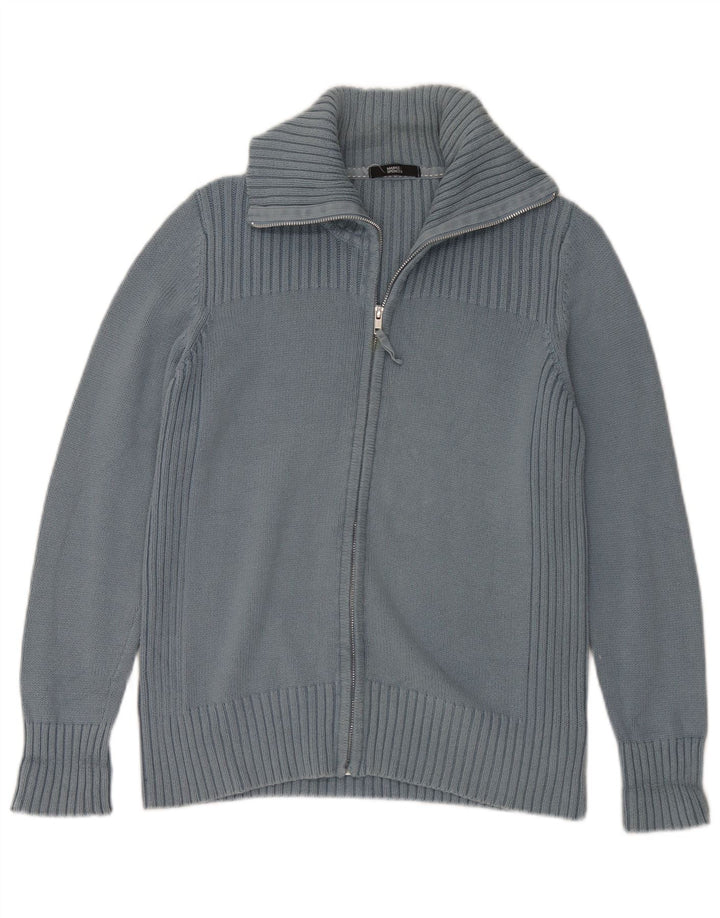Marks & Spencer Womens Cardigan Sweater UK 16 Large Blue Cotton