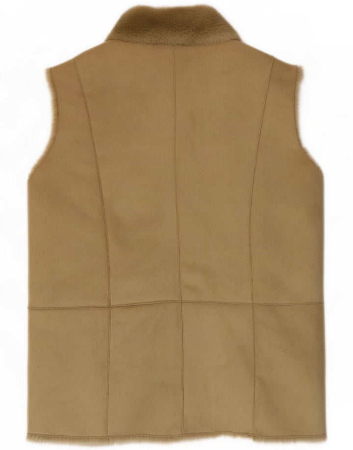 Alex & co. Womens Sherpa Gilet UK 12 Medium Beige Polyester
