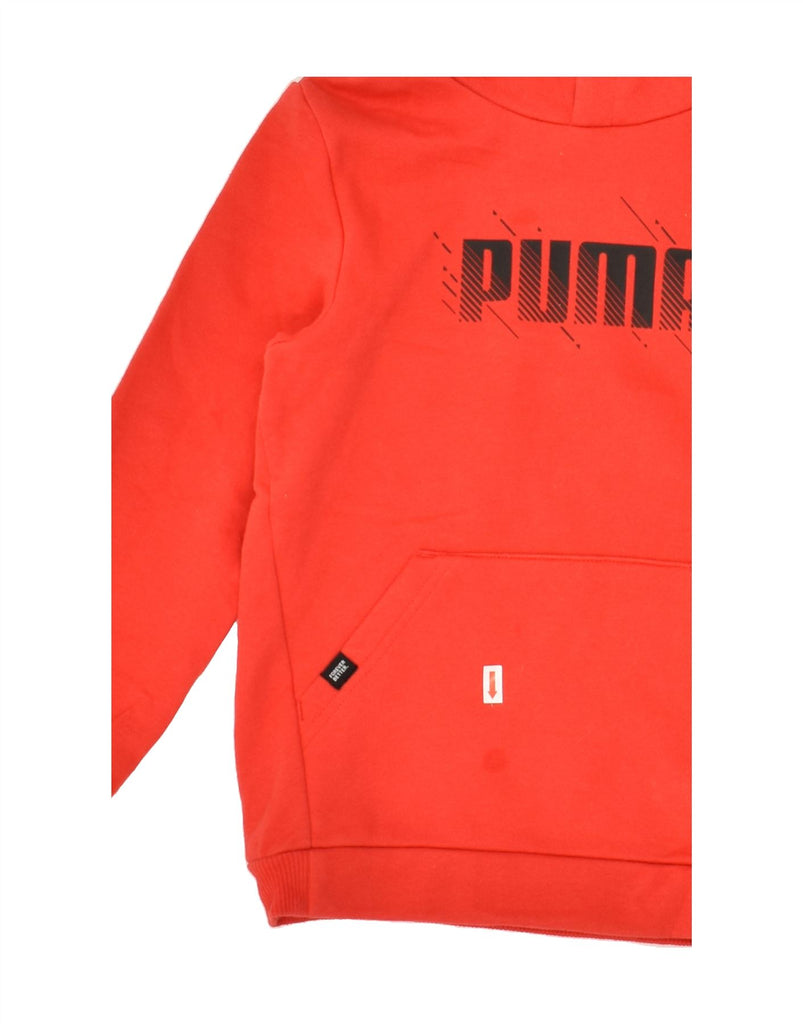 PUMA Boys Graphic Hoodie Jumper 7-8 Years Red Cotton | Vintage Puma | Thrift | Second-Hand Puma | Used Clothing | Messina Hembry 