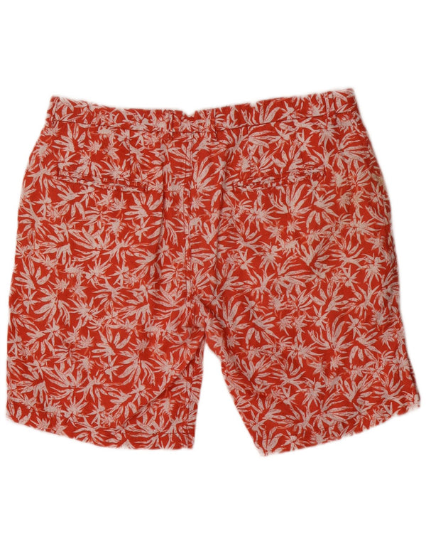 Zara Mens Chino Shorts EU 44 Large W34  Red Floral Linen