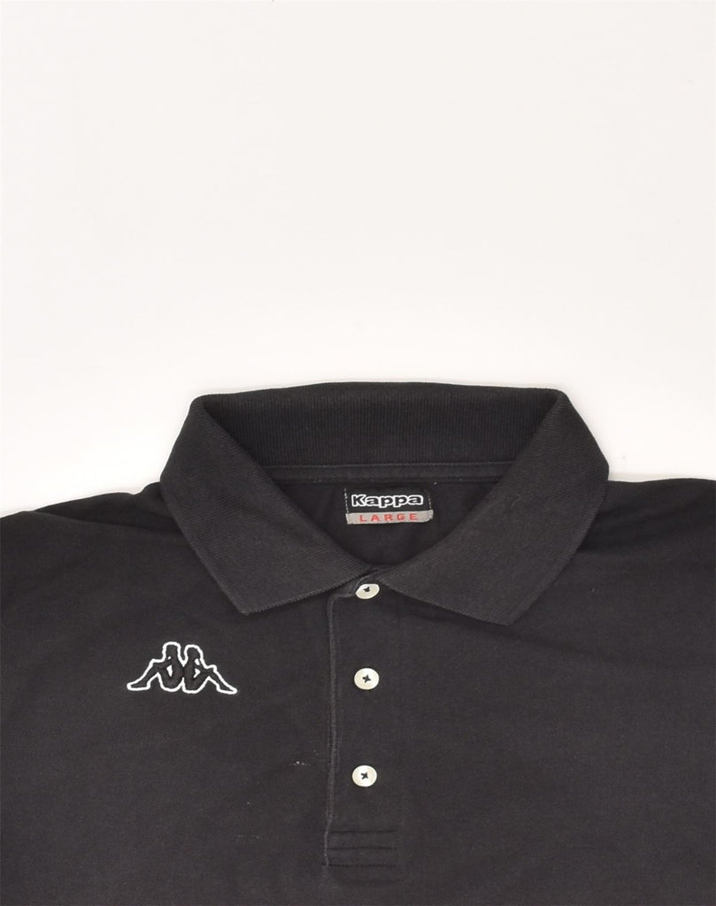 KAPPA Mens Polo Shirt Large Black Cotton | Vintage Kappa | Thrift | Second-Hand Kappa | Used Clothing | Messina Hembry 