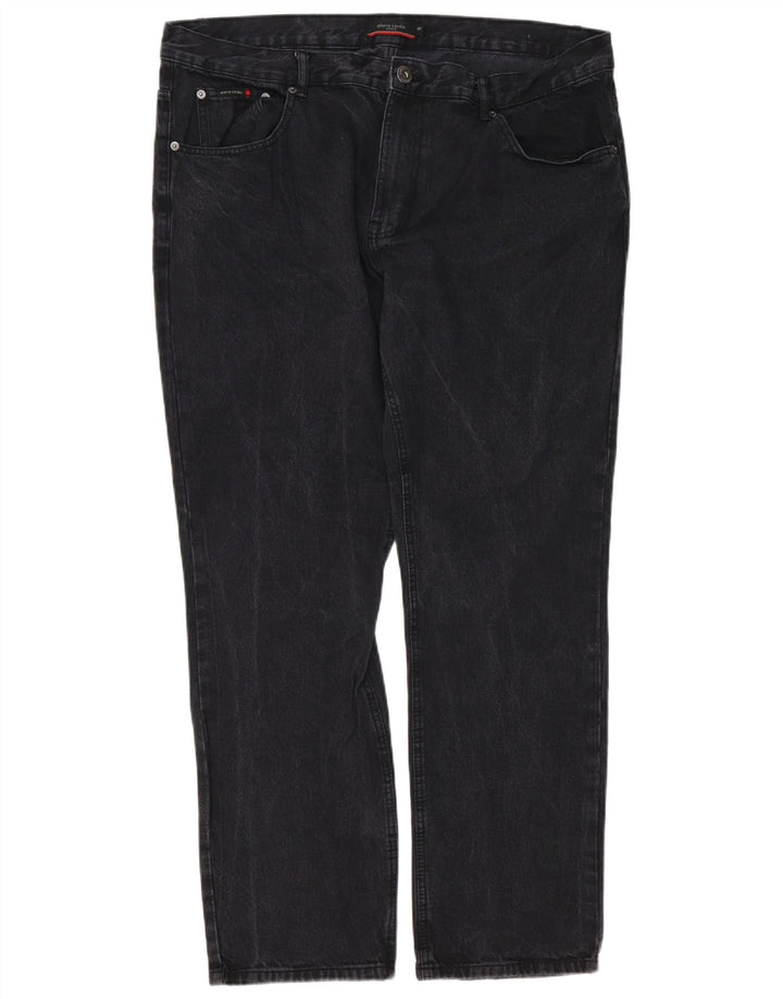Pierre Cardin Mens Straight Jeans W40 L31 Black Cotton