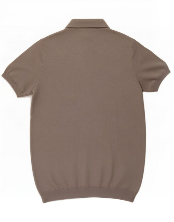 Massimo Dutti Mens Polo Shirt Medium Grey Cotton