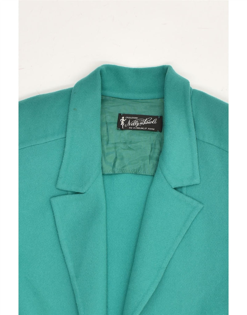 VINTAGE Womens 2 Button Blazer Jacket UK 18 XL Turquoise Wool | Vintage Vintage | Thrift | Second-Hand Vintage | Used Clothing | Messina Hembry 