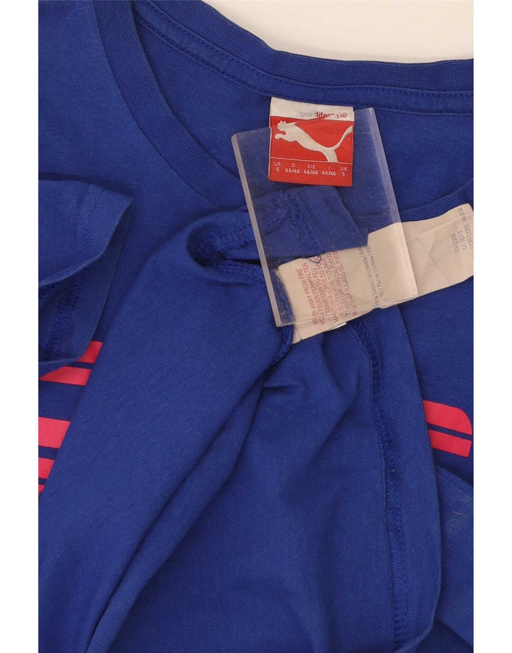 Puma Mens Graphic T-Shirt Top Small Blue Cotton