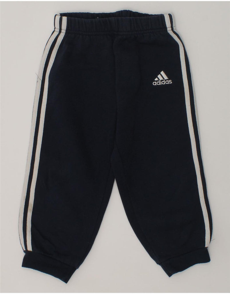 ADIDAS Baby Boys Joggers Tracksuit Trousers 12-18 Months Navy Blue Cotton | Vintage Adidas | Thrift | Second-Hand Adidas | Used Clothing | Messina Hembry 