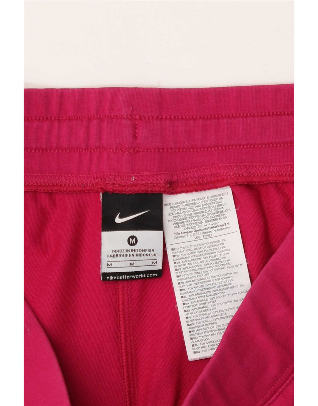 Nike Womens Sport Shorts UK 14 Medium Pink Cotton