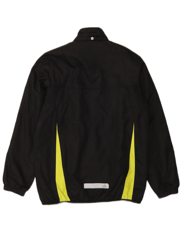 ADIDAS Boys Tracksuit Top Jacket 11-12 Years Black Colourblock Nylon