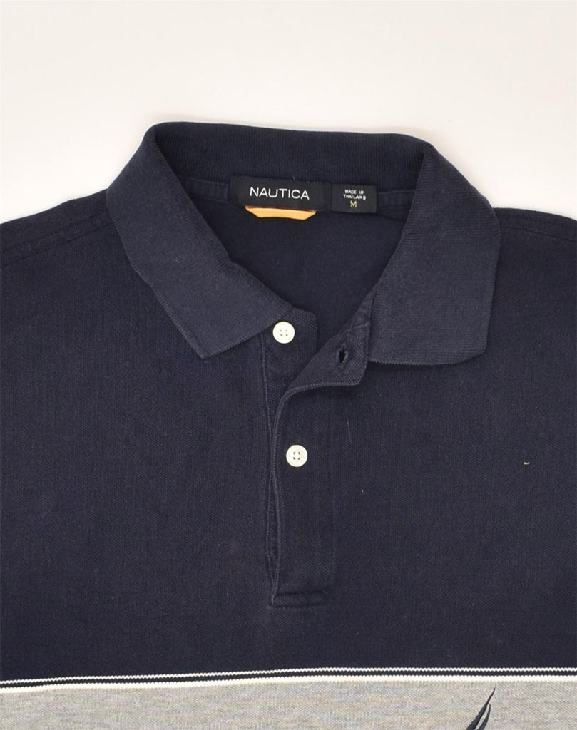 NAUTICA Mens Polo Shirt Medium Navy Blue Cotton | Vintage Nautica | Thrift | Second-Hand Nautica | Used Clothing | Messina Hembry 