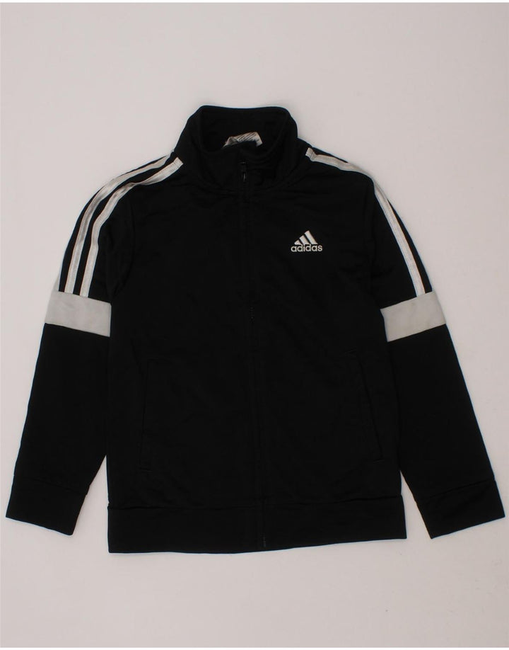 ADIDAS Boys Tracksuit Top Jacket 4-5 Years Black Colourblock Polyester Vintage Adidas and Second-Hand Adidas from Messina Hembry 