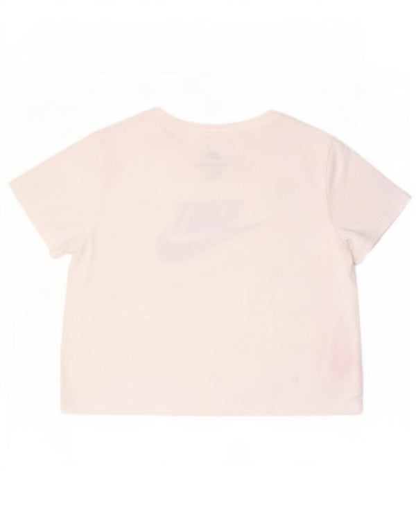 Nike Girls Graphic T-Shirt Top 12-13 Years Large White Cotton
