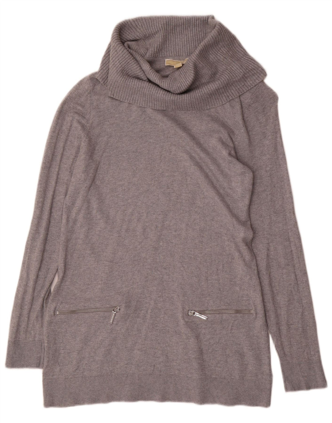 Michael Kors Womens Roll Neck Jumper Sweater UK 16 Large Grey Flecked