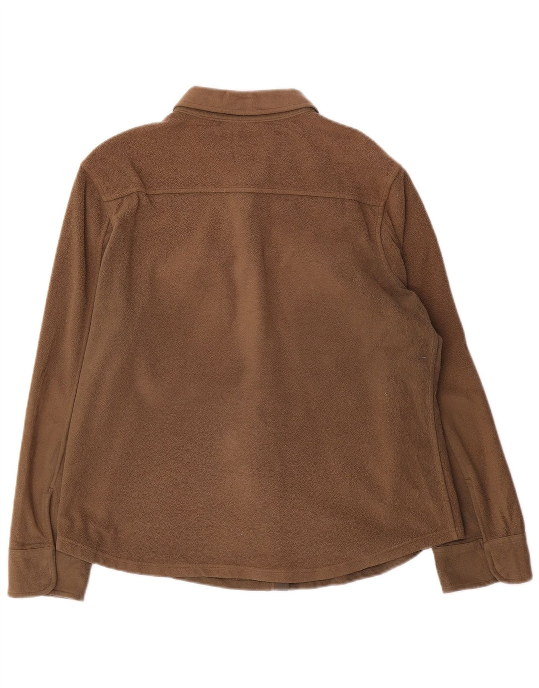 Marks & Spencer Womens Fleece Shirt UK 14 Large Beige Polyester