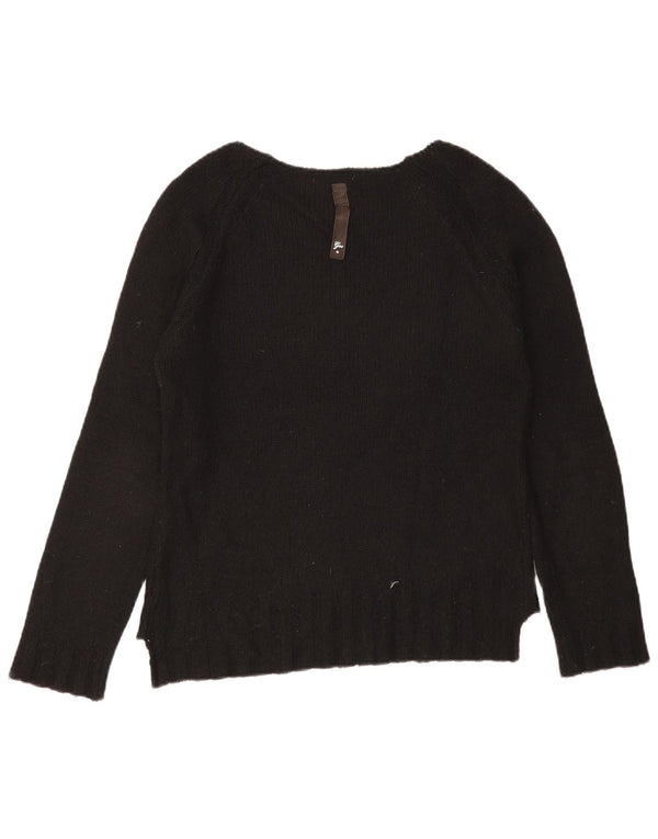 Gas Womens Boat Neck Jumper Sweater UK 14 Large Black