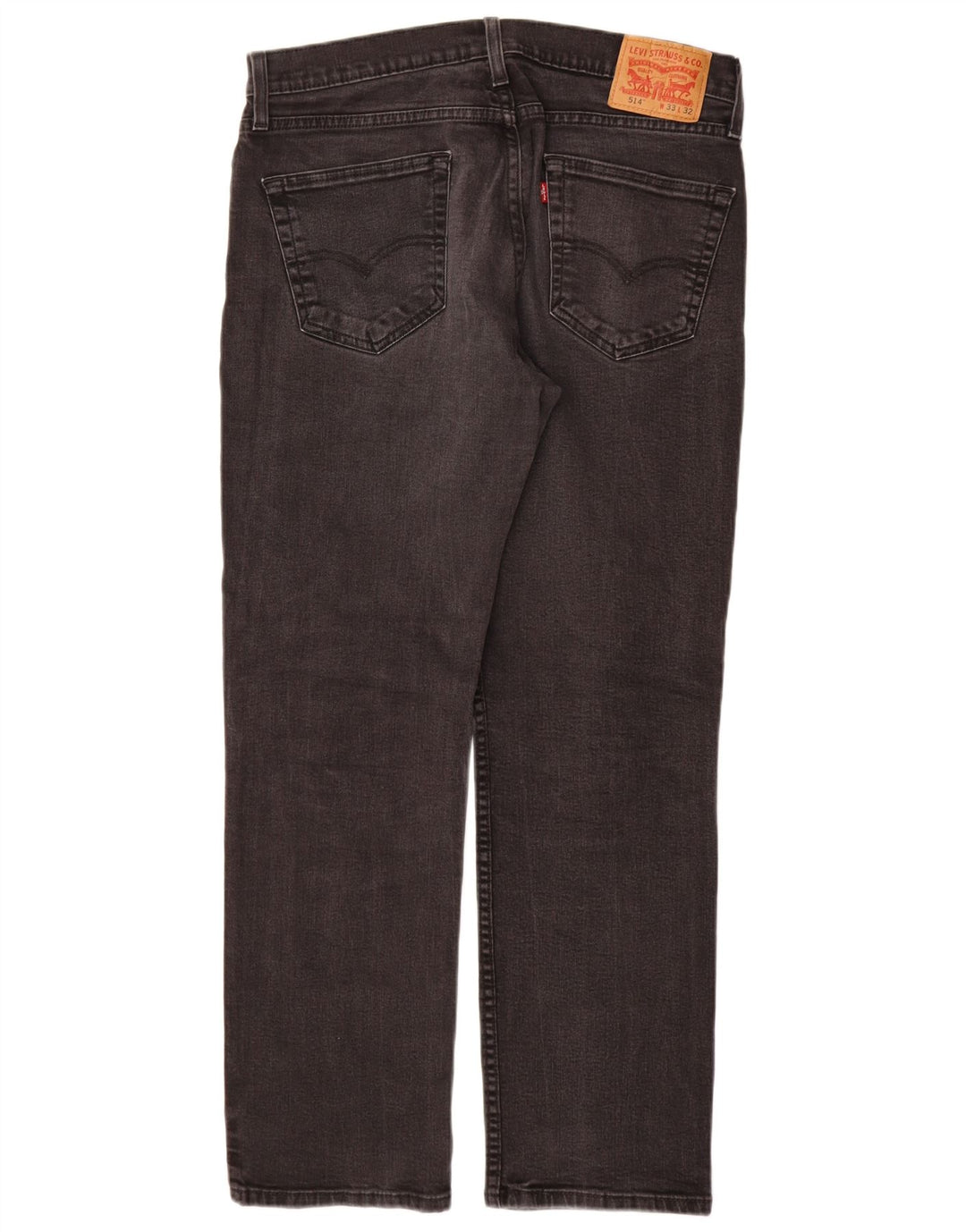 LEVI'S Mens 514 Straight Jeans W33 L30 Black Cotton