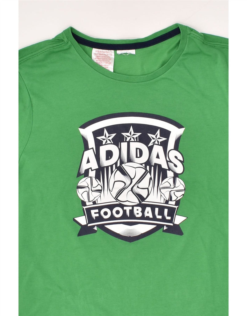 ADIDAS Boys Graphic T-Shirt Top 13-14 Years Green Cotton | Vintage Adidas | Thrift | Second-Hand Adidas | Used Clothing | Messina Hembry 