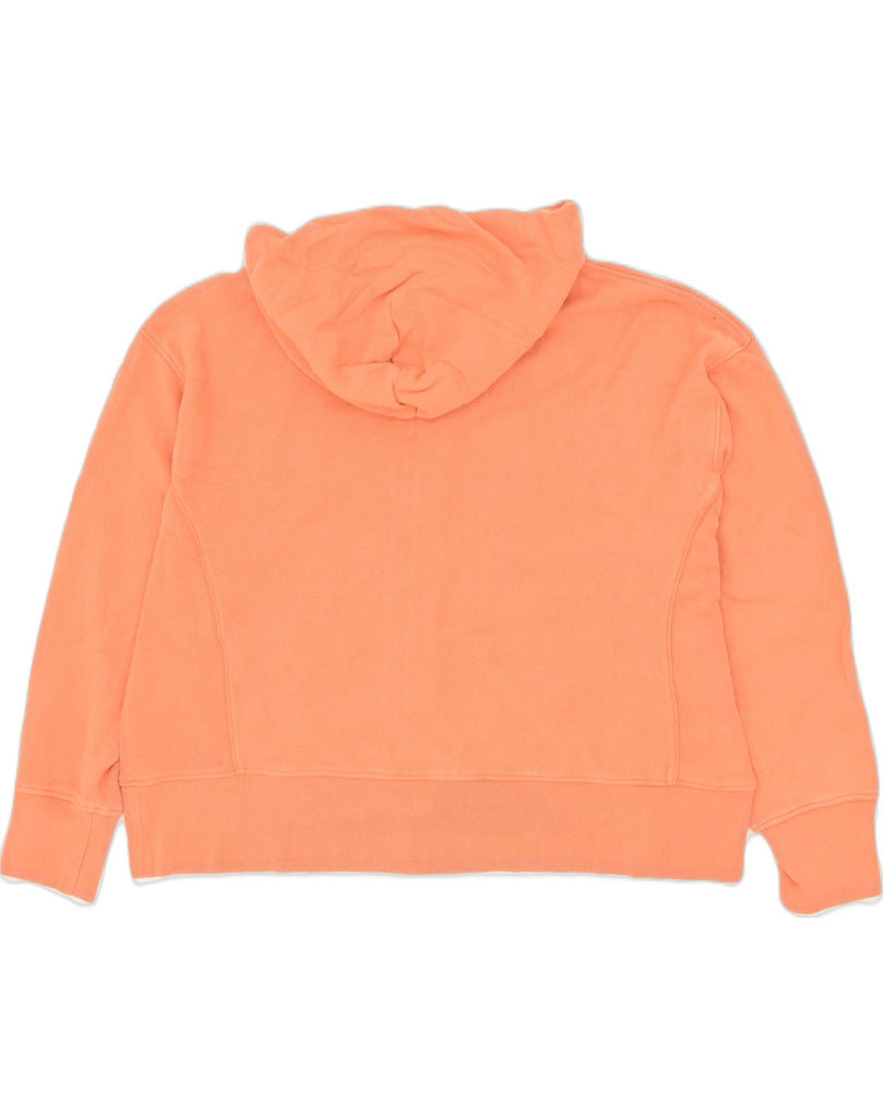 CHAMPION Womens Oversized Zip Hoodie Sweater UK 14 Large Orange Cotton | Vintage Champion | Thrift | Second-Hand Champion | Used Clothing | Messina Hembry 