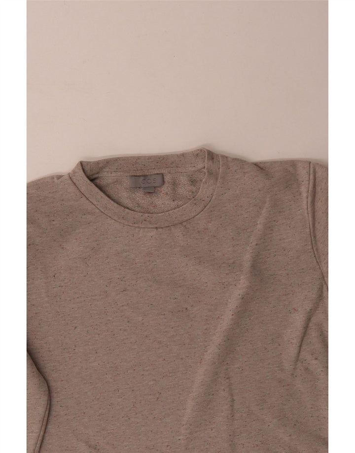 Cos Womens Sweatshirt Jumper UK 14 Medium Beige Flecked Cotton