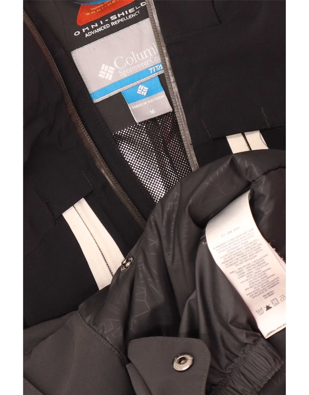 Columbia Mens Omni-Shield Rain Jacket UK 38 Medium Black Colourblock Nylon