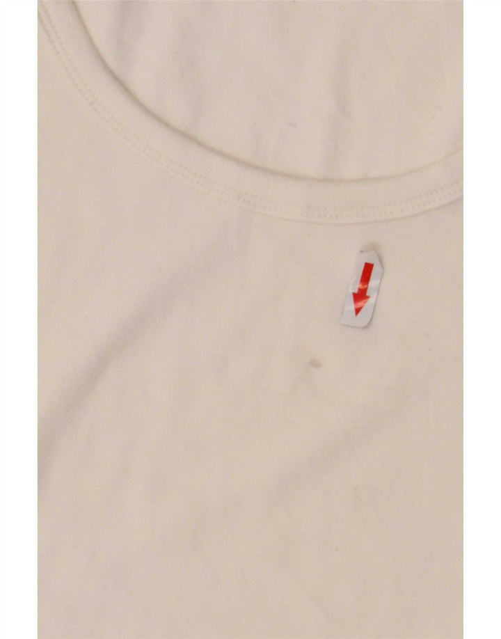 Zara Womens Crop Top Long Sleeve UK 12 Medium White Cotton