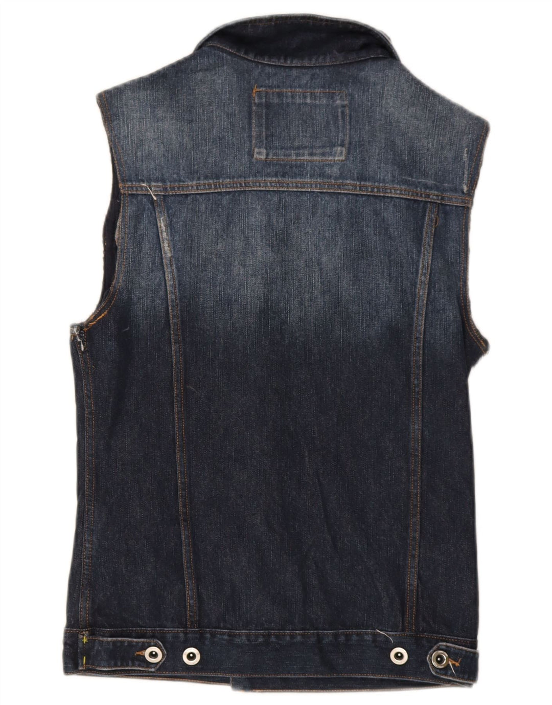 Zara Mens Denim Gilet UK 36 Small Navy Blue Cotton