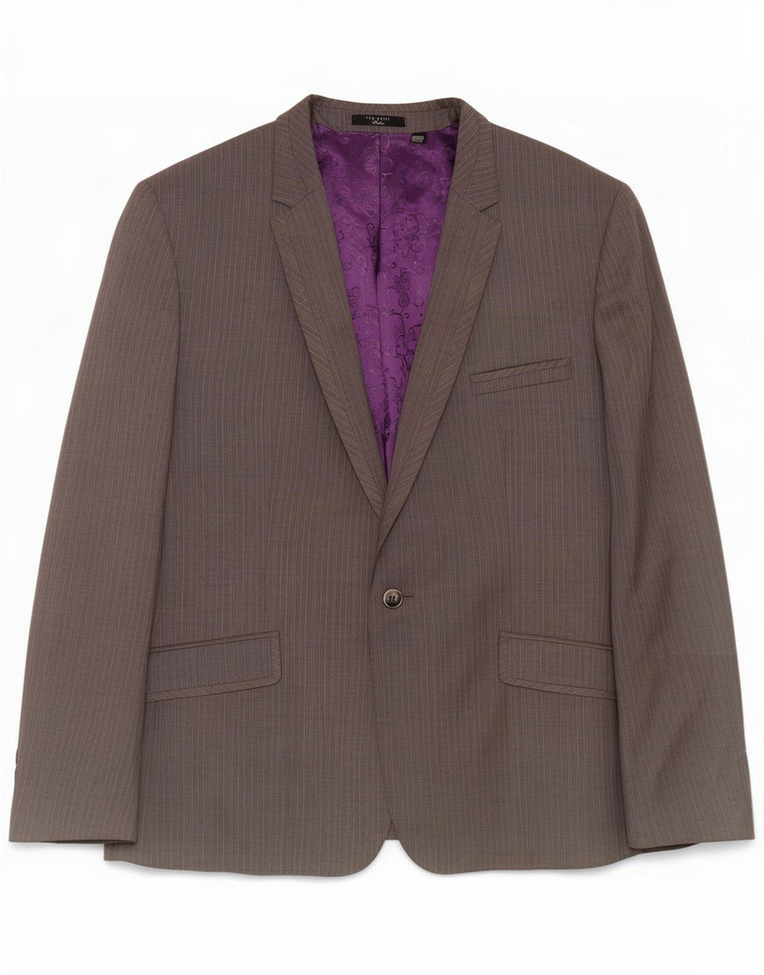 Ted Baker Mens 1 Button Blazer Jacket UK 44 2XL Grey Pinstripe Wool