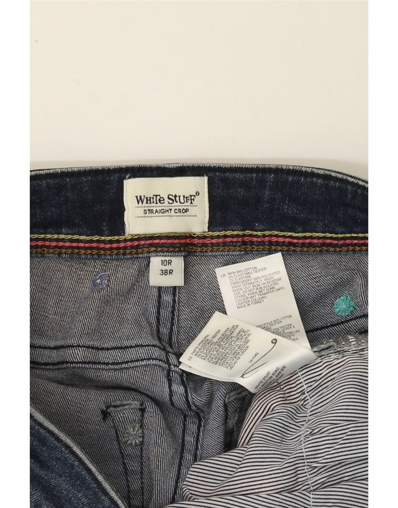 WHITE STUFF Womens Crop Straight Jeans UK 10 Small W28 L25 Blue Floral Vintage White Stuff and Second-Hand White Stuff from Messina Hembry 