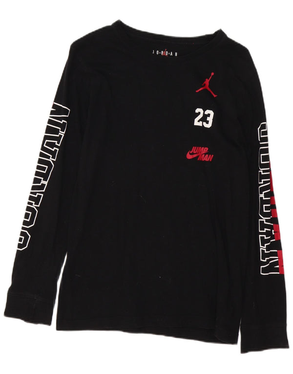 Jordan Boys Graphic Top Long Sleeve 13-14 Years XL Black Cotton