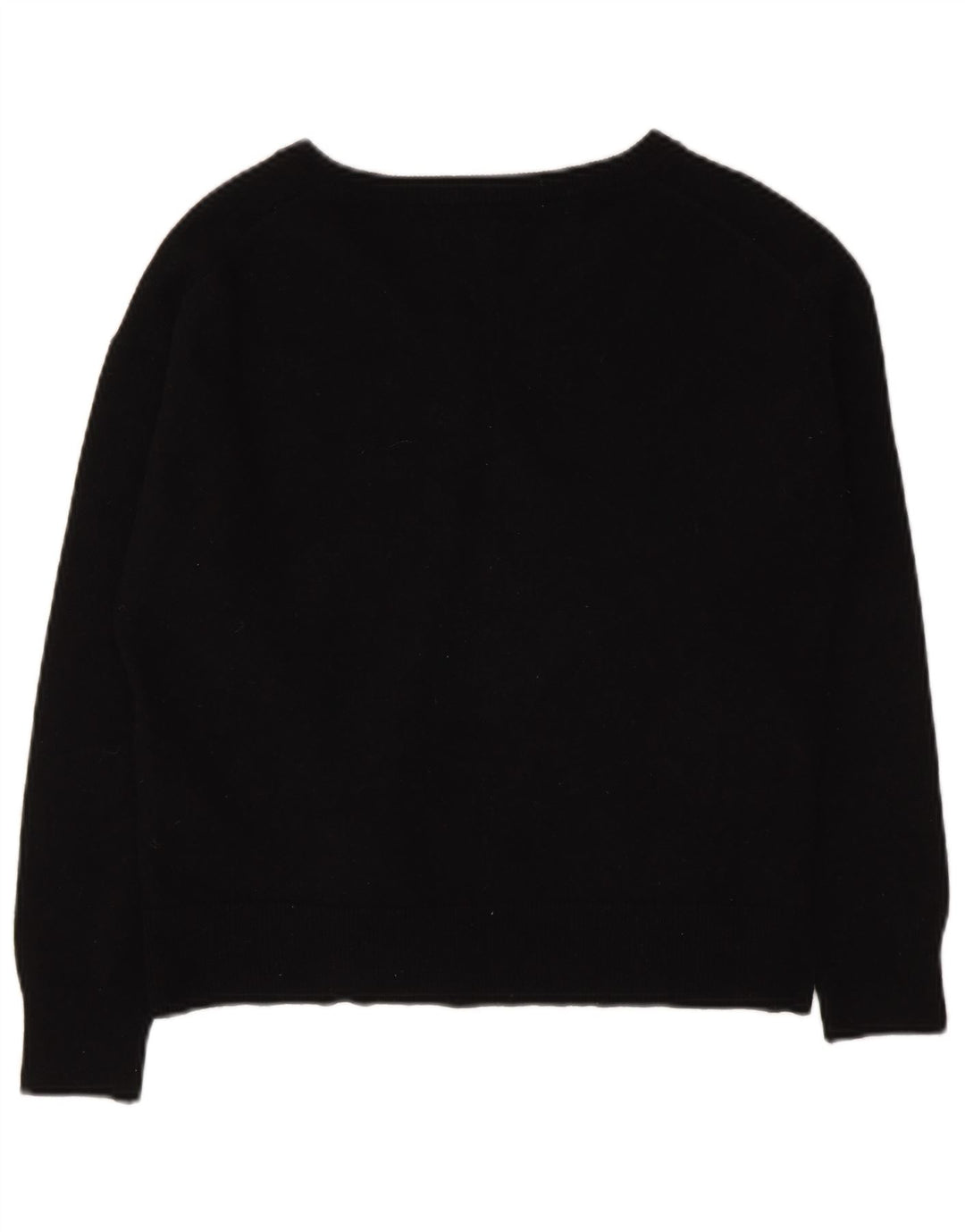 Massimo Dutti Womens V-Neck Jumper Sweater UK 14 Medium Black Wool