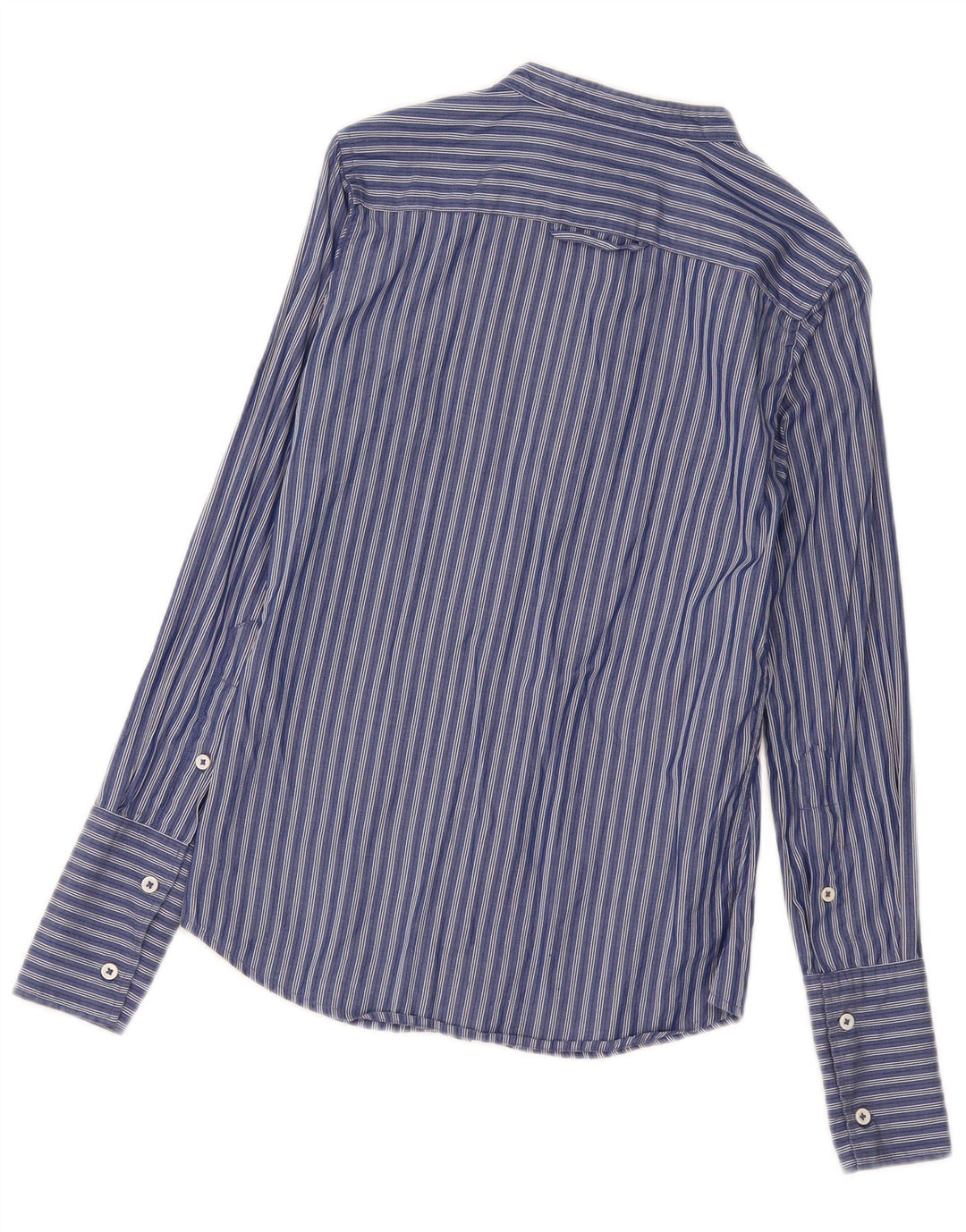 Benetton Womens Shirt UK 10 Small Navy Blue Striped