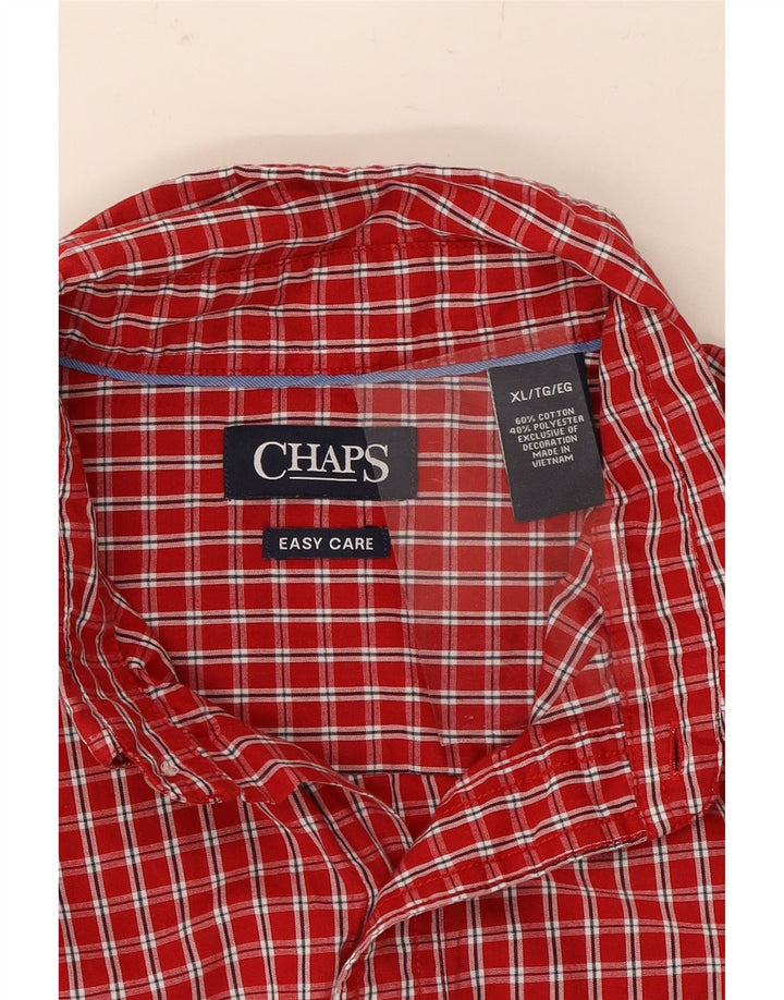 CHAPS Mens Shirt XL Red Check Cotton Vintage Chaps and Second-Hand Chaps from Messina Hembry 