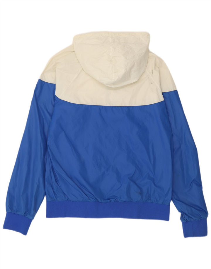 Carhartt Womens Hooded Rain Jacket UK 14 Medium Blue Colourblock Nylon