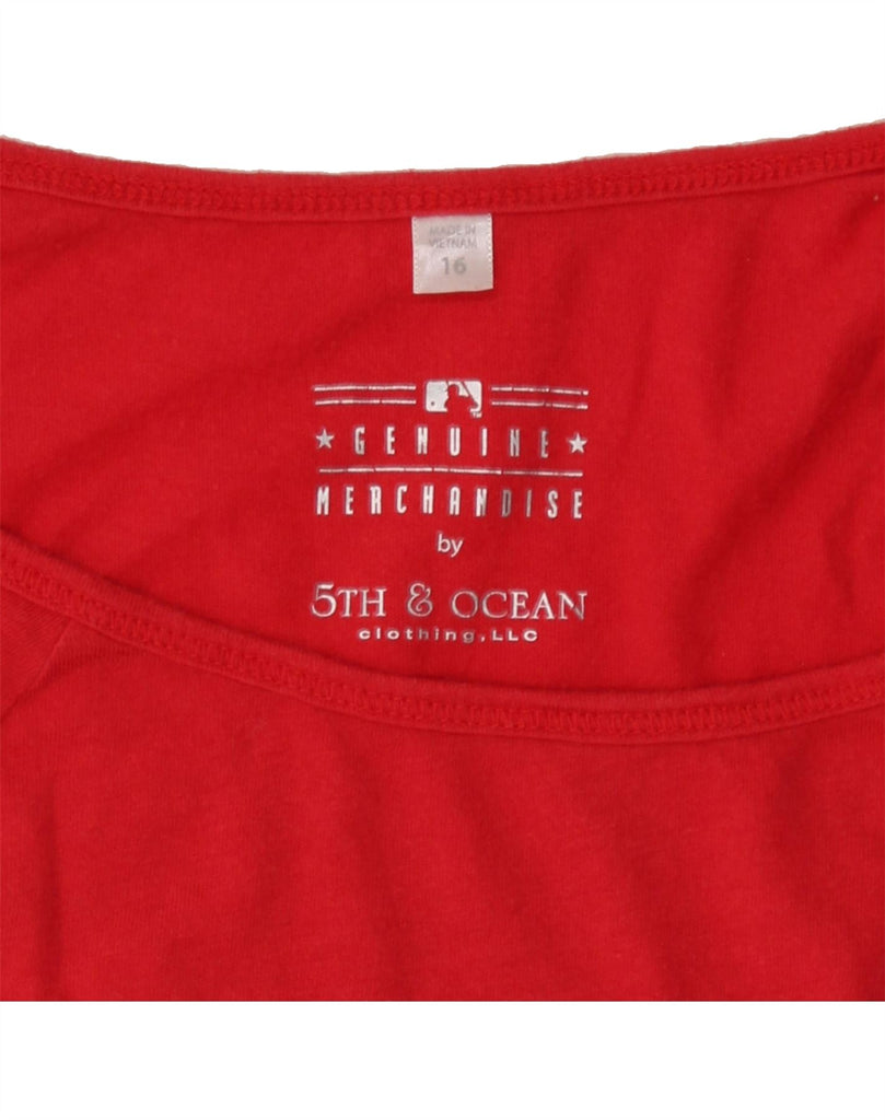 GENUINE MERCHANDISE Girls Graphic T-Shirt Top 15-16 Years Red Cotton Vintage Genuine Merchandise and Second-Hand Genuine Merchandise from Messina Hembry 