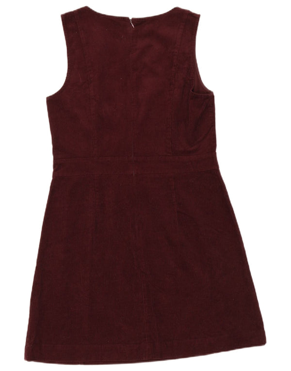 Oasis Womens Corduroy Sleeveless A-Line Dress UK 12 Medium  Burgundy Cotton