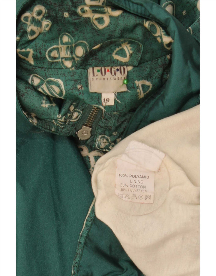 Logo Mens Rain Jacket UK 40 Large Green Floral Polyamide