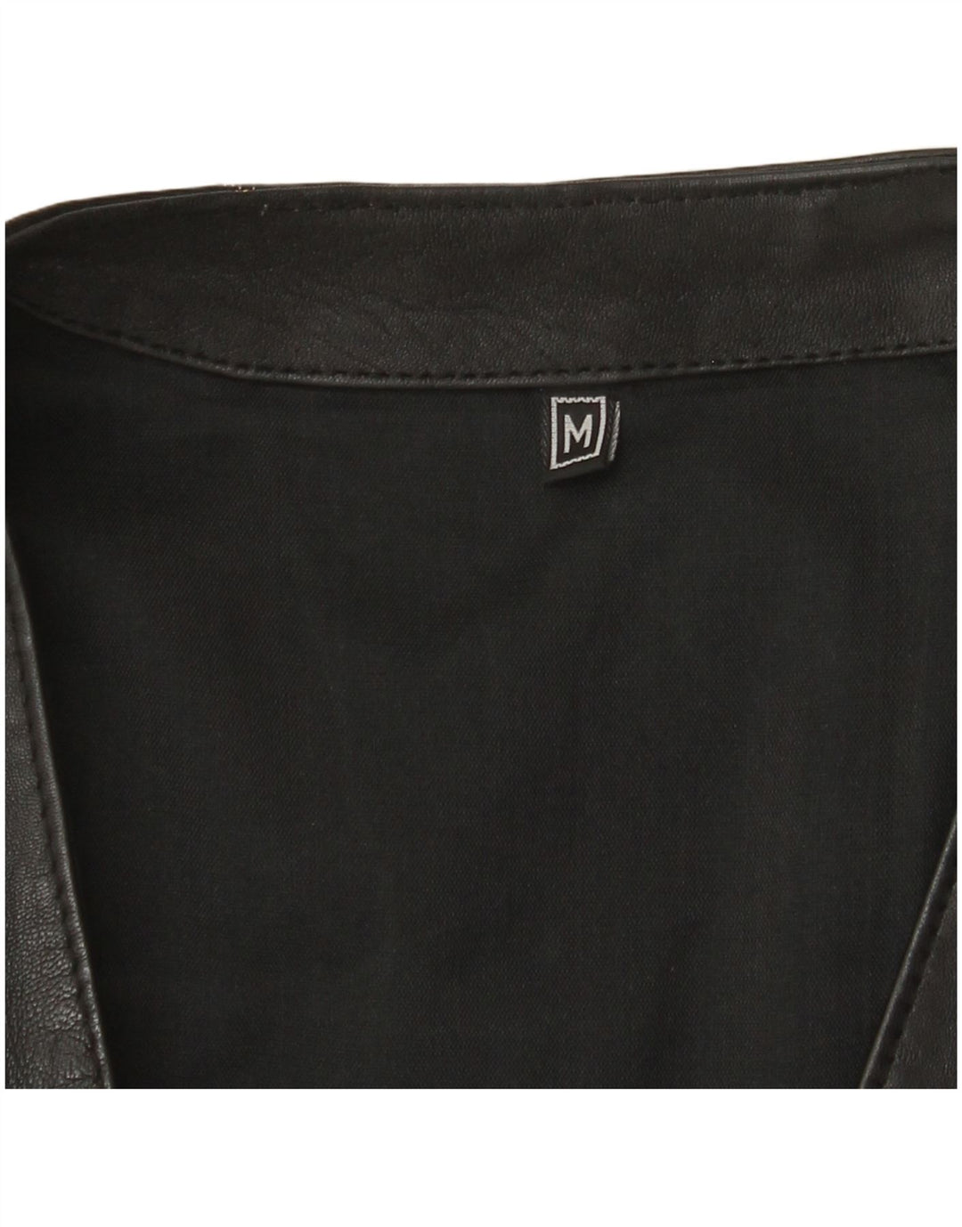 VINTAGE Mens Leather Waistcoat Medium Black