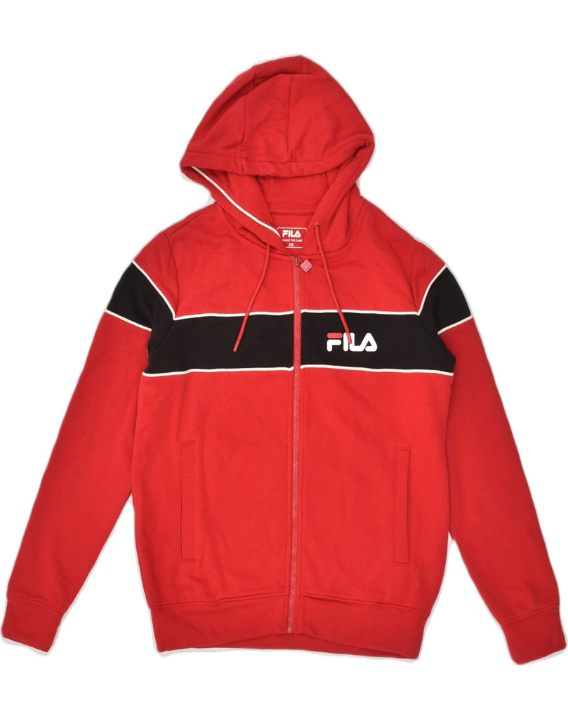 FILA Mens Zip Hoodie Sweater XS Red Cotton | Vintage Fila | Thrift | Second-Hand Fila | Used Clothing | Messina Hembry 