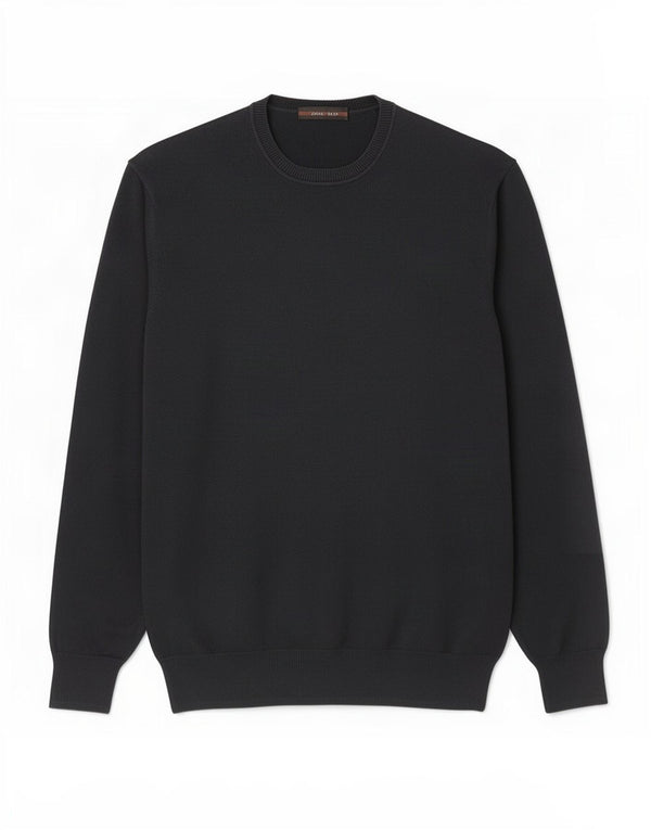 Zara Mens Crew Neck Jumper Sweater XL Black