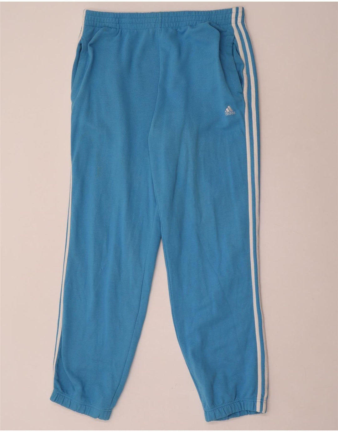 Adidas Mens Tracksuit Trousers Joggers Large Blue Cotton