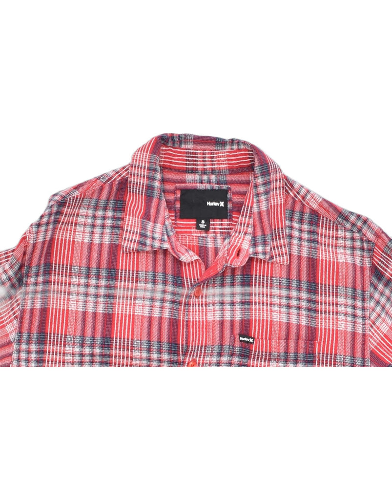 HURLEY Mens Loose Fit Shirt Small Red Check Cotton | Vintage | Thrift | Second-Hand | Used Clothing | Messina Hembry 